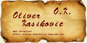 Oliver Kašiković vizit kartica